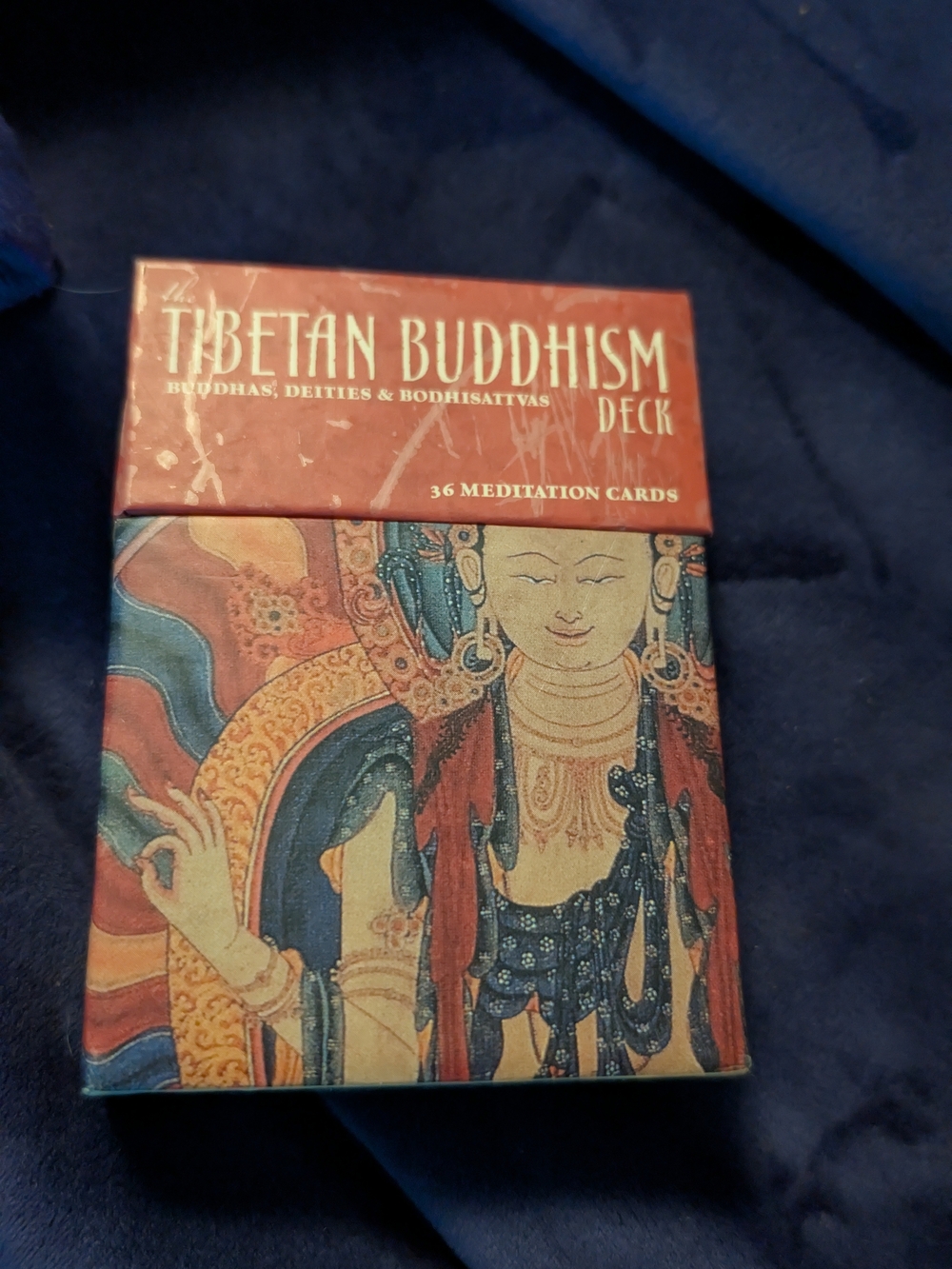 Tibetan Buddhism Meditation Card Deck - Red & Navy Artwork